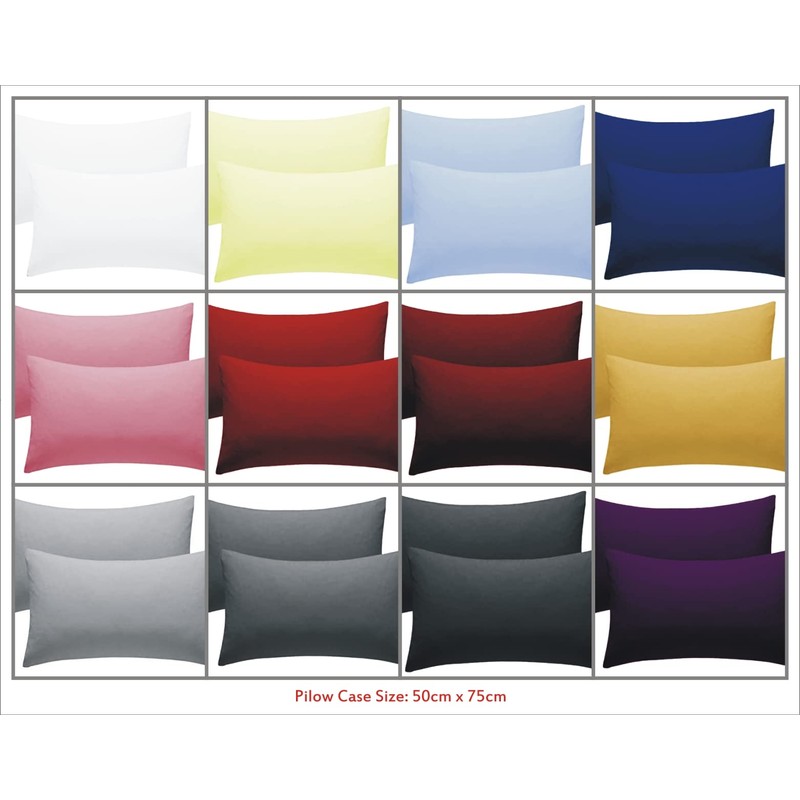 Grey Pillow Cases 2 Pack Hotel Quality Poly Cotton Pillowcases