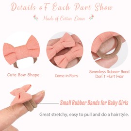 BBGifts 30Pcs Baby Hair Bows Ties, Hair Rubber Bands for Baby Girls' Fine Hair, No Damage Soft Elastic Nylon Hair Bands, Pigtails Ponytail Holders Hair Accessories for Girls Kid Children