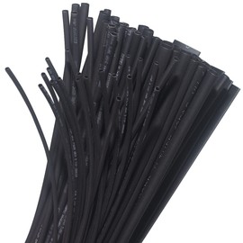 Tiong Black Heat Shrink Tube Kit 2:1 Single Wall Heat Shrink Tube Combination Black, 100 FT Diameter 1 2 3 4 5 6 8 10 mm 2:1 Single Wall Heat Shrink Tubing Assortment Black