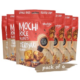 Woodridge Snacks | Mochi Rice Nuggets | Terikyaki Flavor | 6 Pack | 2.47 OZ (70g) Bags