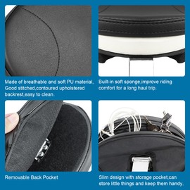 KOLEMO Adjustable Plug-in Driver Backrest with Pad Compatible with for 1997-2024 Harley Touring Models Street Glide Road King Road Glide Electra Glide 2020 2021 2022 2023 Detachable Rider Backrest