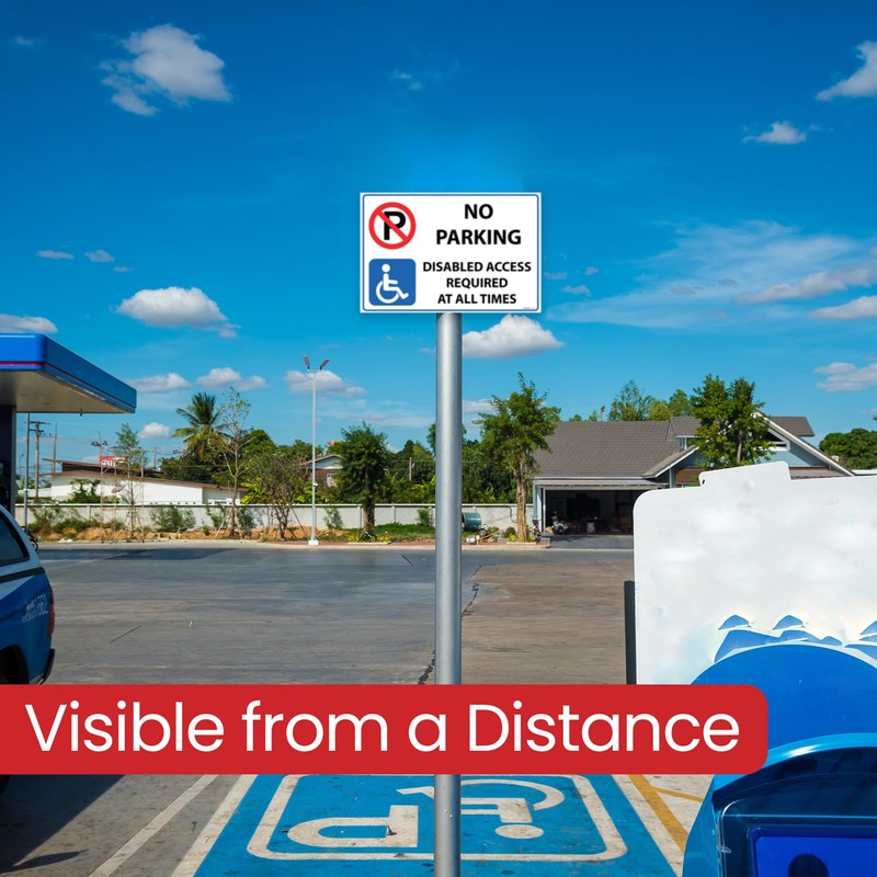 RDLCAR Disabled Parking Sign 1mm PVC No Parking Sign 200