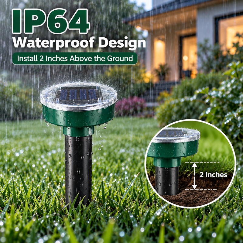 Solar Ultrasonic Pest Repeller for Yard 4 Pcs – Ground