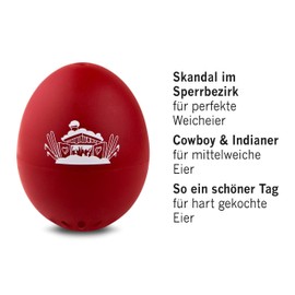 Brainstream A003577 Après Ski PiepEgg Egg Timer with 3 Melodies for 3 Hardness Levels, red