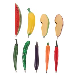 NUOBESTY 9Pcs fruit ballpoint pen vegetable refrigerator magnets unique pens signature pen whiteboard magnetic stickers fruit refrigerator magnets Plastic portable creative pen office