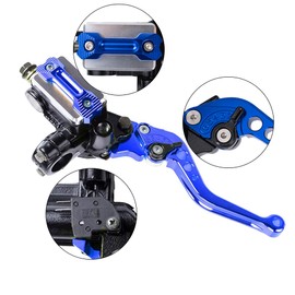 Vatkan Universal Motorcycle Brake Lever 7/8" 22mm Hydraulic Brake ＆ Clutch Master Cylinder Reservoir Lever Left ＆ Right Modification Brake Clutch Lever for Harley Honda Kawasaki Suzuki Yamaha（Blue）
