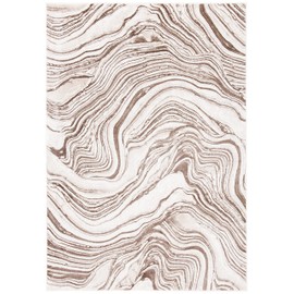 SAFAVIEH Meadow Collection Area Rug - 8' x 10', Beige & Brown, Modern Abstract Design, Non-Shedding & Easy Care, Ideal for High Traffic Areas in Living Room, Bedroom (MDW564B)