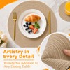 KASURE 8 Pieces Round Placemats Set, 30 cm Placemats(4) and