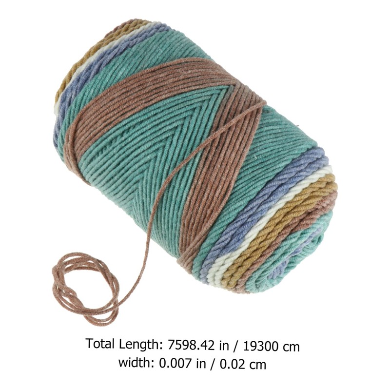 DOITOOL 1roll Strand Rainbow Yarn for Knitting Projects Soft and