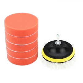 Car Buffing Foam Sponge Pads, 8Pcs 4inch Sponge Buffing Polishing Pad Kit Car Care Waxing Buffing Polishing Pads replacement for Car Polisher with Adapter