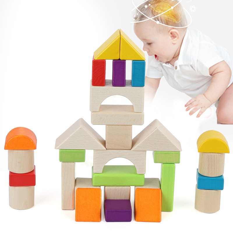 MultiColor Building Blocks Toy Wooden Boxed Children Kid Educational Toy