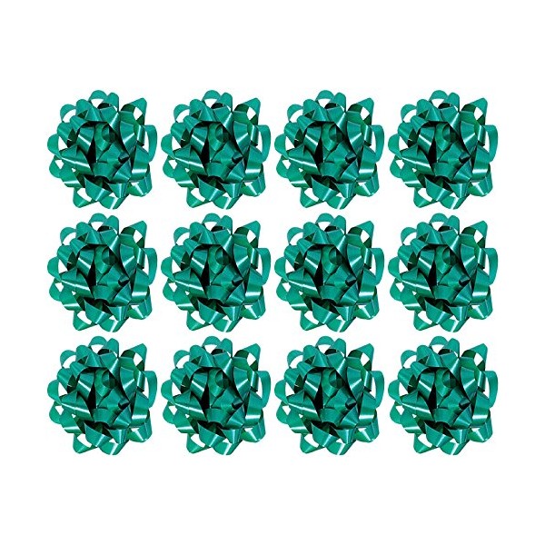 The Gift Wrap Company Decorative Confetti Gift Bows, Medium, Green, pack of 12
