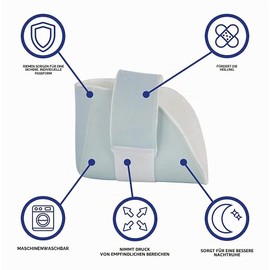Mobiclinic, Anti-decubitus heel pad, left, elbow, heel, European brand, pressure relief pad, heel cushion, one size, adjustable, washable, colour: white