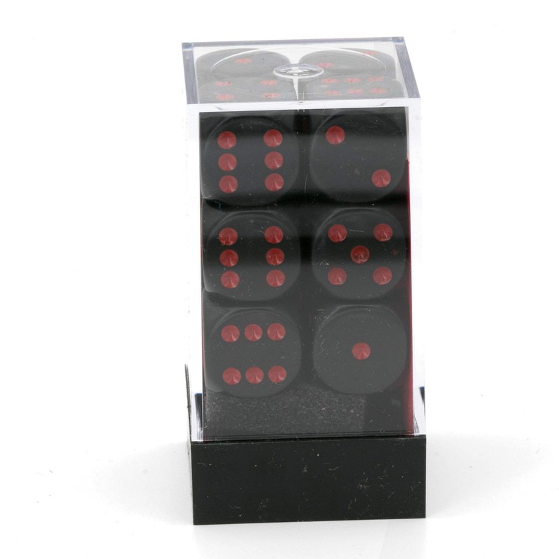 Chessex DND Dice Set D&D Dice-16mm Opaque Black and Red