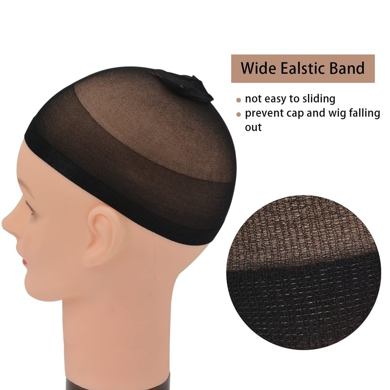 Pack of 4 Wig Caps Stretch Nylon Wig Stocking Caps