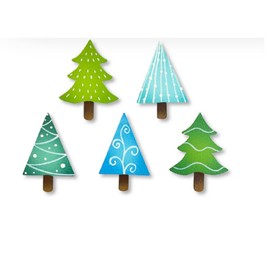 Roeda Brighten Your Life 14738m Colorful Winter Tree Set of 5 Assorted Tree Magnets Made in USA