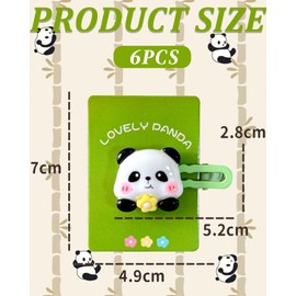 KGDUYC Pack of 6 hair clips girls - hair clips children, cute hair clips, fashionable hair accessories for girls, cute panda hair clip, cute animal hair clips set, non-slip metal press studs
