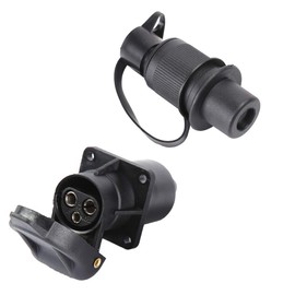 Etuker 3-Pin Plug & Socket 3-Pin Trailer Plug Socket 3-Pin 12 V DIN 9680 Trailer Adapter 3-Pin
