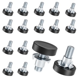Celuisiva 1/4" Thread Leveling Feet, 16 PCS Furniture Levelers with T-Nuts, Adjustable Furniture Feet Threaded Screw in, Table Levelers for Adjusting Individual Furniture Feet