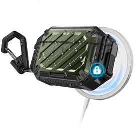 SUPCASE for AirPods Pro 3 Case (2025 Release) with Lock & Carabiner (Unicorn Beetle Pro), [IP68 Waterproof] [Military-Grade Protection] [Supports Wireless Charging] Hard Shell Cover (Guldan)