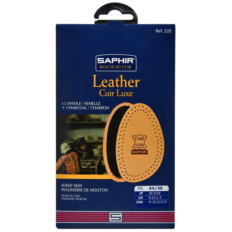 Saphir Blue 9552202 Men's Sheep Leather Half Insole, Natural 35/36,