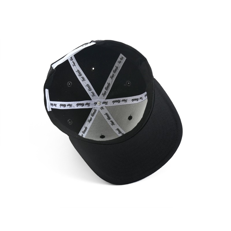 True Heads Moustache Black Snapback Baseball Cap