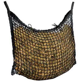 VOSS.farming Hay Net 90 x 60 cm, Feeding Net for 4 kg Hay, Mesh Size 3 x 3 cm, Hay Bag, Black