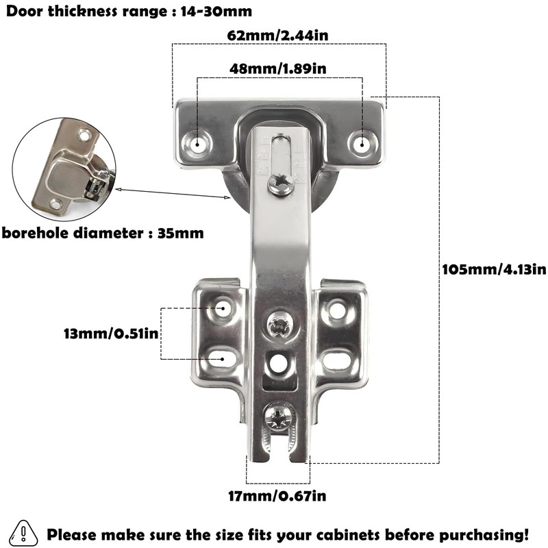 135 Degree Hinges for Cabinet Doors- Cabinet Hinges with 135°