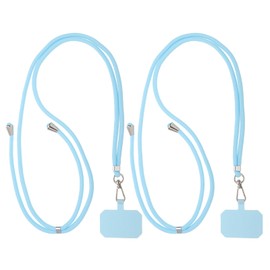 PATIKIL Smart Phone Lanyards, 2 Pack Universal Cell Phone Lanyards Adjustable Phone Strap Crossbody Lanyard Patch with Neck Strap Fits Most Smartphones, Light Blue