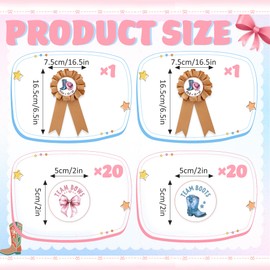 2 PCS Dad and Mom To Be Tinplate Badge Pin with 40 PCS Team Bows Team Boots Gender Reveal Stickers, Boots or Bows Gender Reveal Decorations for Baby Shower Birthday Party Supplies