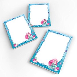 JuNa-Experten 12 Mini Notepads Mermaid Notepad Party Bag Guest Gift for Birthday Children's Birthday Girl Christening