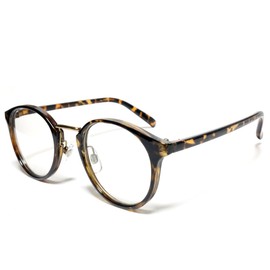 Berkut 1040103 Fully Modeled Date Glasses, Sunglasses, Colored Round, Lightweight, Fatigue-Resistant, Eye-friendly Lenses, Gold Demi Gold x Clear