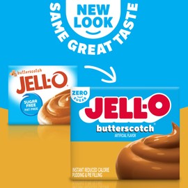 Jell-O Butterscotch Sugar Free & Fat Free Instant Pudding & Pie Filling Mix, 24 ct Pack - 1 oz Boxes, As Seen on TikTok