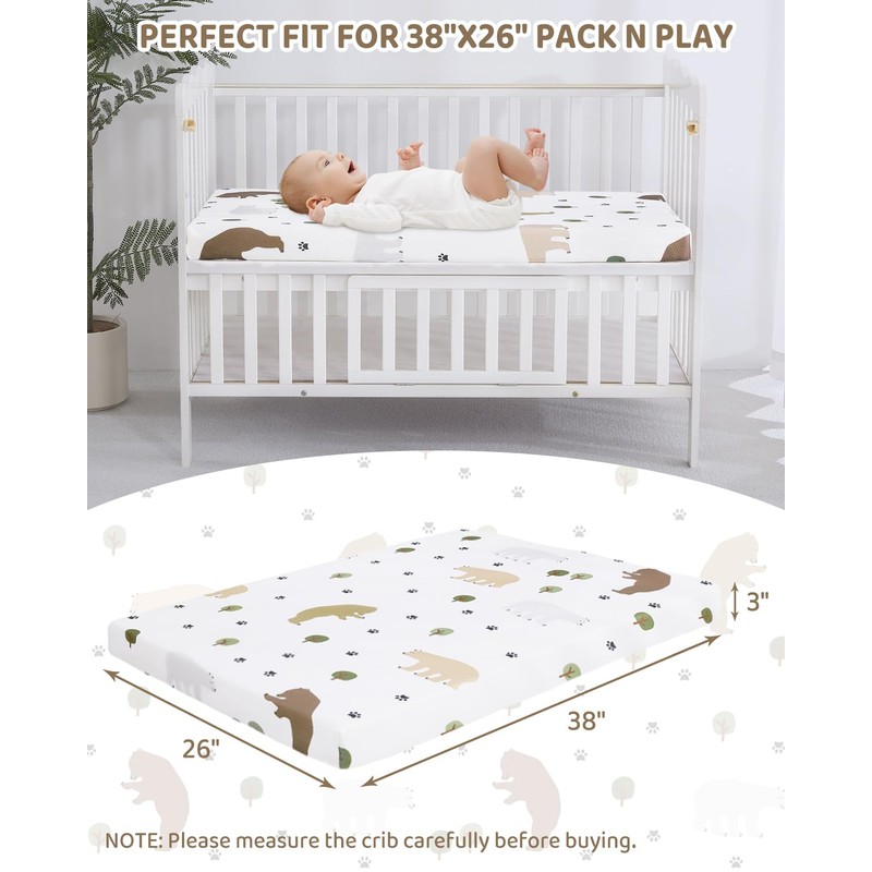 lasoftan Pack and Play Mattress - 38" x 26" Soft