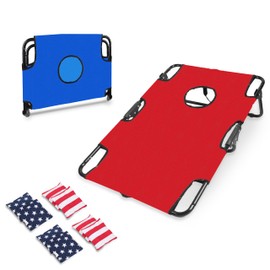 Foldable Cornhole Board Sets Steel Frame Never Disassemble Again! - Outdoor Bean Bag Toss Choose Tailgate or Regulation Size