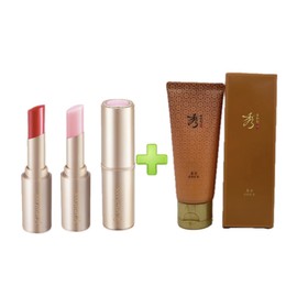 Sooryehan Yeon Silk Lip Balm 3.5g (pink tag) + Sooryehan Bone Cleansing Foam 100ml Red / 수려한 연 실크 립밤 3.5g (핑크 택)+수려한 본 클렌징 폼 100ml 레드
