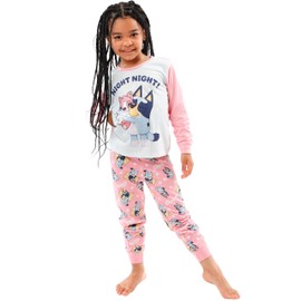 Bluey Pajamas For Girls | Night Night Long Sleeve Girls Pajamas | Pink | 4