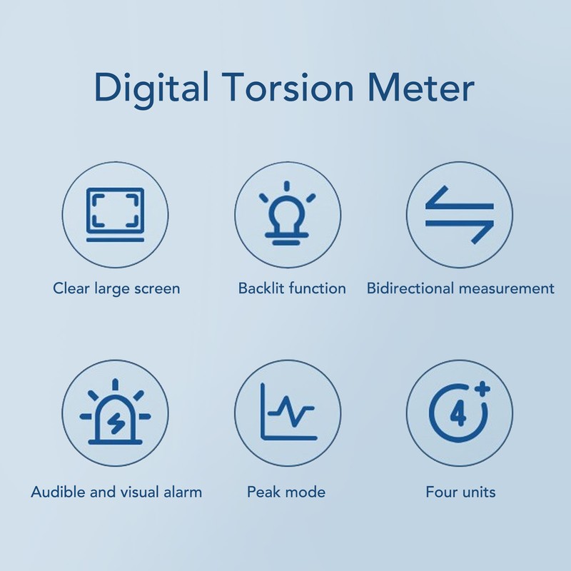 Digital Torsion Meter 4 to 135N.m 3/8in Connector Clear Backlit