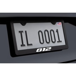 RED COBRA 815 Black Metal License Plate Frame W/ Screws and Caps