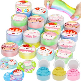 Funewest Ice Cream Slime Kit for Kids - 24 Pack Scented Soft Butter Slime Party Favors Gifts, DIY Craft Toys for Girls Boys Classroom Exchange, Bulk Mini Gifts