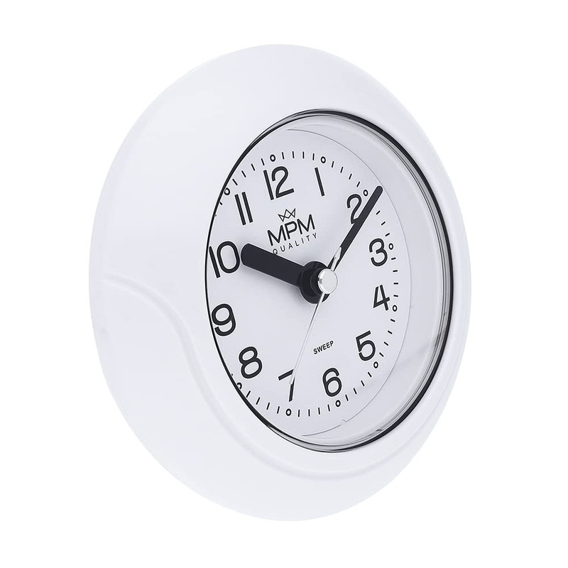 MPM Quality Design Bathroom Clock Plastic Quartz Movement Sweep 3-5
