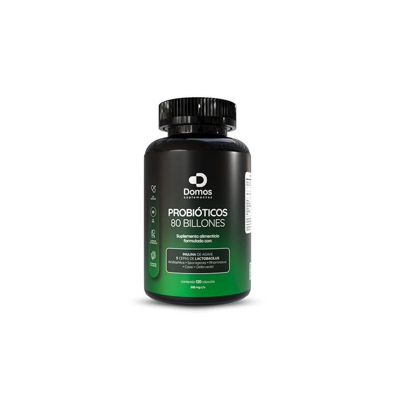 Suplementos Domos Billones Probióticos Inulina Agave Cepas 120 Cápsulas