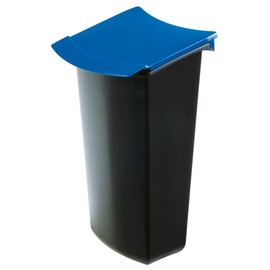 HAN 1843-14, MONDO waste insert with lid. Trendy and practical, ideal for waste separation, 3 litres, black-blue