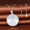 MicLee Women Photo Locket Necklace 925 Sterling Silver Round Shape