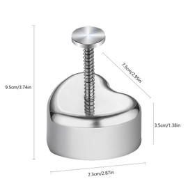 ZHU YU CHUN 1 PC Stainless Steel Rice Ball Mold Rice Ball Sushi Mold DIY Nori Bag Rice Sushi Tool Choxila Onigiri Mold（heart-shaped）