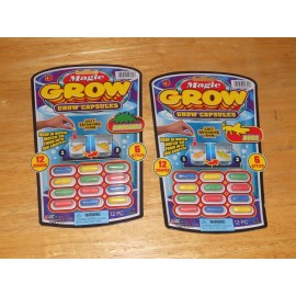 LOT OF 2 Magic Grow Capsules 1 BUGS + 1 DINOSAURS w/ILLUSTRATION & NAME On Pack