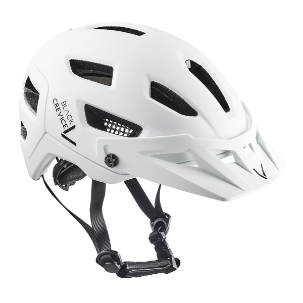 Black Crevice MTB Bicycle Helmet, White, M/L (58-61 cm)