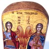 Wooden Greek Christian Orthodox Wood Icon of Archangel Michael and
