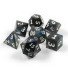 7 Polyhedral Resin Dice with Storage Box (Black/Blue)