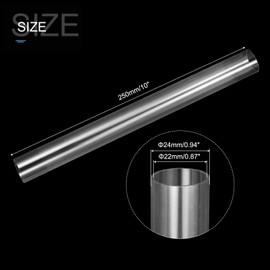 sourcing map Clear Storage Tube 22x24mm Small Plastic Round Tubing with Caps Rigid Bottle Container 250mm/10 Inch for Item Stored